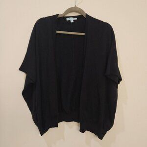 She + Sky Black Open-Front Cardigan Shrug Dolman Sleeves Size M Womens